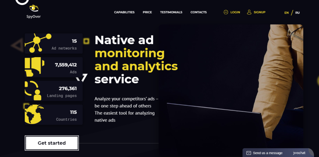 Spyover tool for spying on native ads